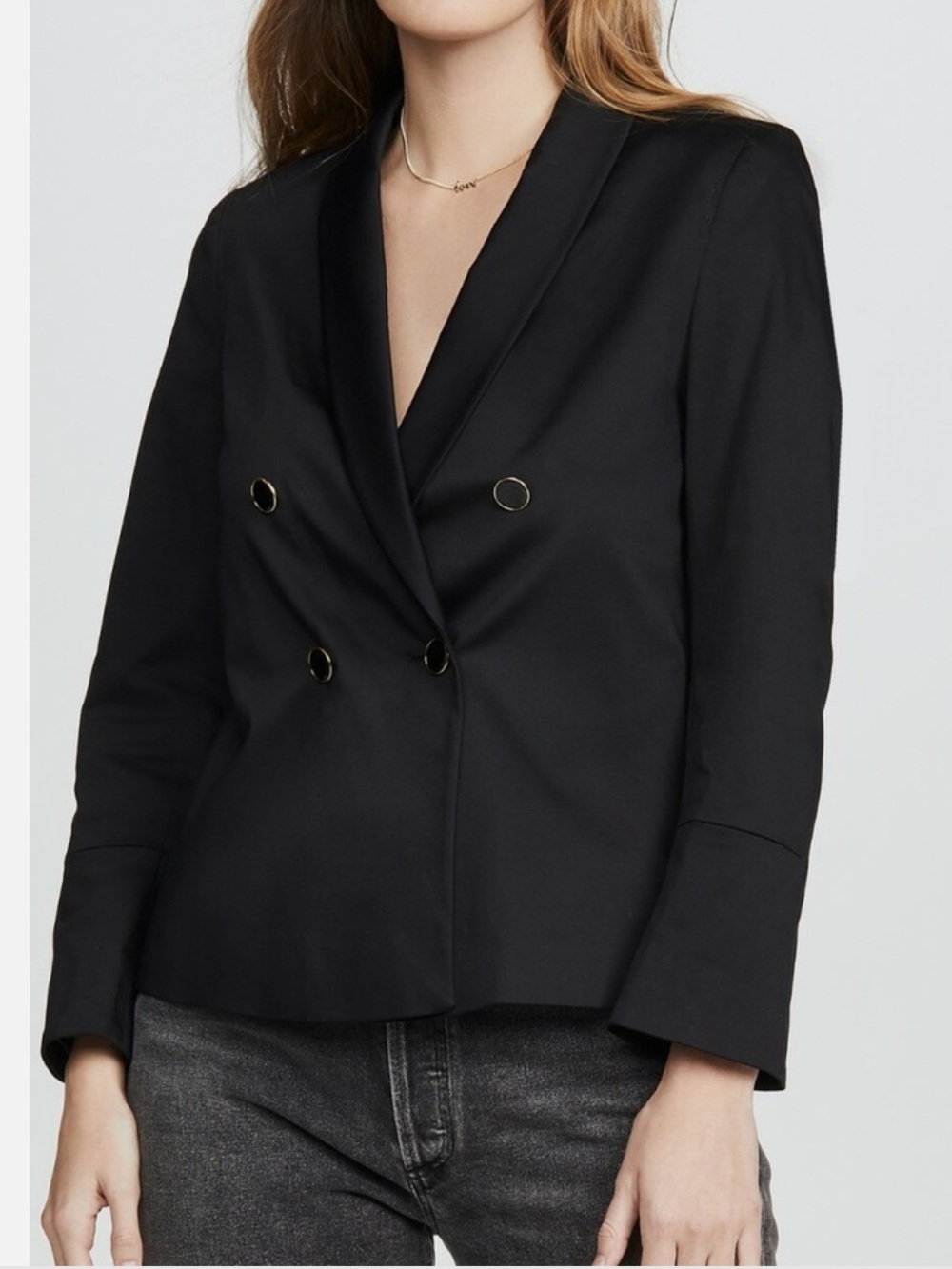 AYR The Coast Essential Black Double Breasted Blazer Jacket